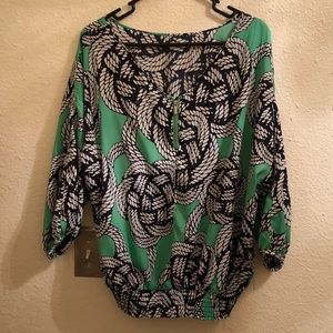 Xl cinched waist rope blouse